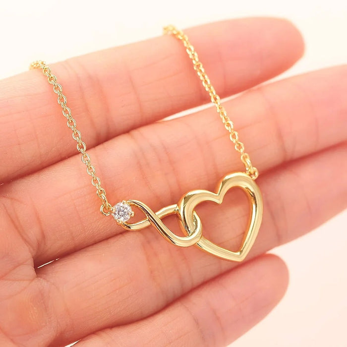 Mother And Daughter Bond Is A Knot Tied By Love Hand - Mother's Day Gift - S925 Infinity Heart Necklace with Message Card