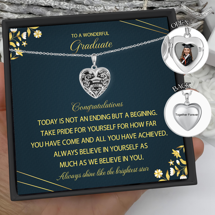 2024 Graduation, Always Shine Like The Brightest Star - Gift For Daughter, Graduation Gift - S925 Heart Necklace