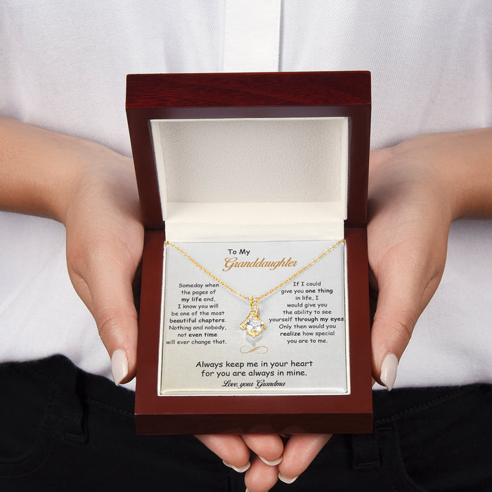 To My Granddaughter, You Are Always In Mine - Gift For Granddaughter From Grandma - Alluring Necklace with Message Card
