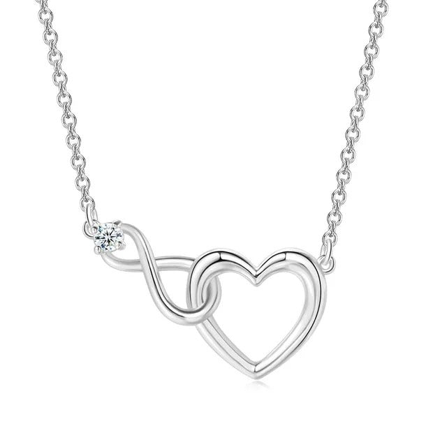 To My Wife On Our New Baby - Gift For Mother, Mother's Day Gift - Infinity Heart Necklace with Message Card