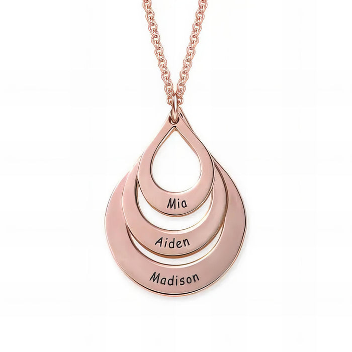 Always Keep Me In Your Heart - Gift For Mom, Mother's Day Gift - Engraved Names Drop Necklace with Message Card