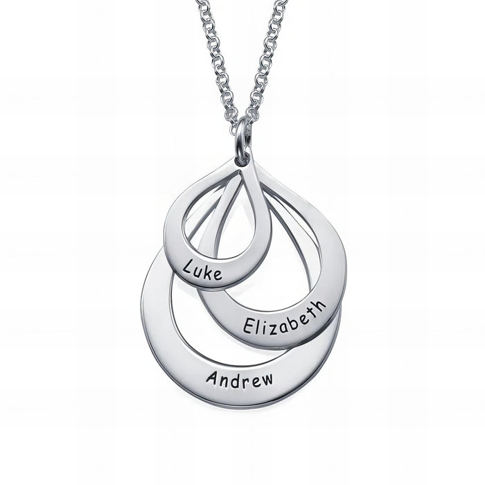 Wrap This Necklace Around Your Neck - Gift For Mom, Mother's Day Gift - Engraved Names Drop Necklace with Message Card
