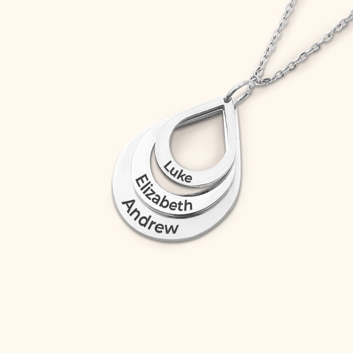 Generations, The Love Between A Mother, Daughter & Granddaughter Is Forever - Mother's Day Gift - S925 Custom Names Drop Necklace with Message Card
