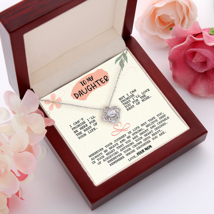 To My Daughter, I'll Love You For The Rest Of Mine - Gift For Daughter From Mom - Love Knot Necklace with Message Card