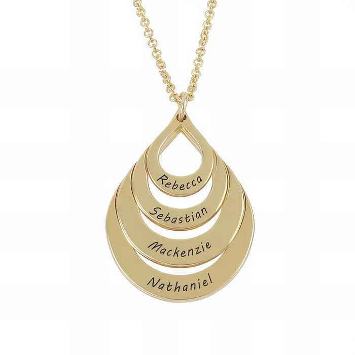 Always Share A Special Bond - Gift For Mom, Mother's Day Gift - Engraved Names Drop Necklace with Message Card