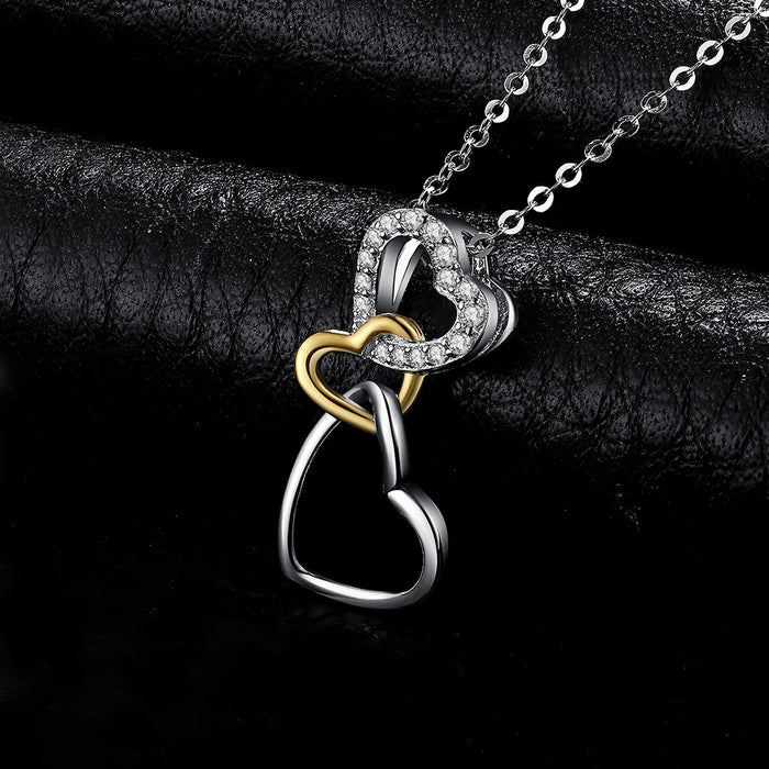A Mother, Daughter And Granddaughter Three Generations Of Love - Gift For Family, Mother's Day Gift - S925 Heart Knot Necklace with Message Card