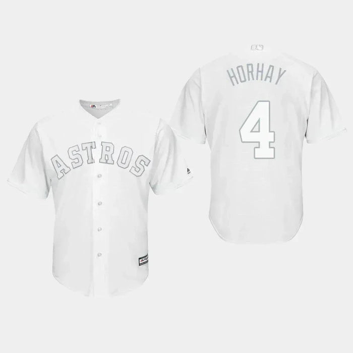 MLB Astros 4 George Springer Horhay White 2019 Players Weekend Player Men  Jersey