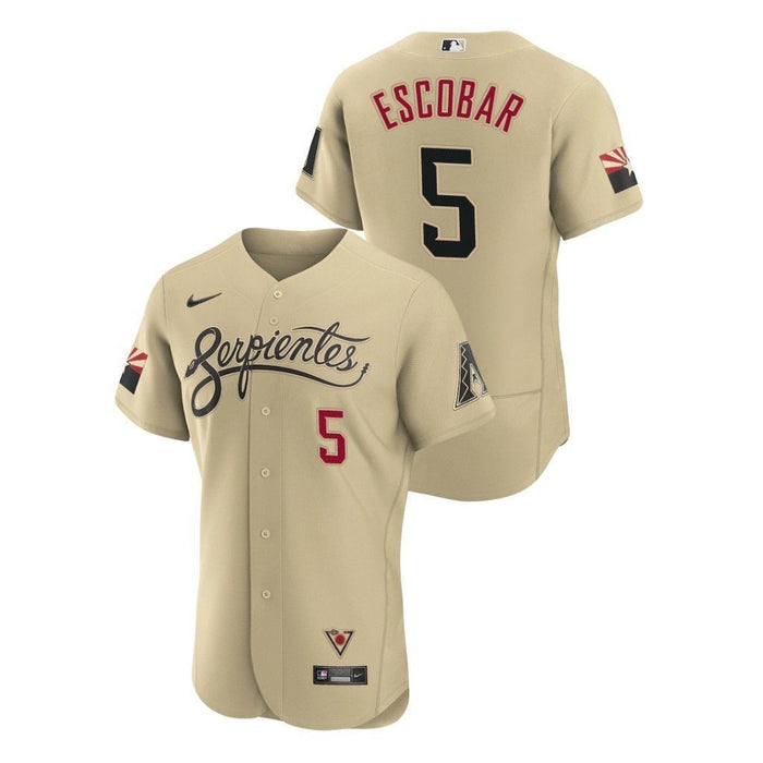 MLB Diamondbacks 5 Eduardo Escobar Serpientes Gold 2021 City Connect  Flexbase Men Jersey
