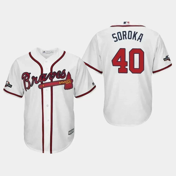 Mike Soroka Atlanta Braves 2019 Postseason Baseball Jersey