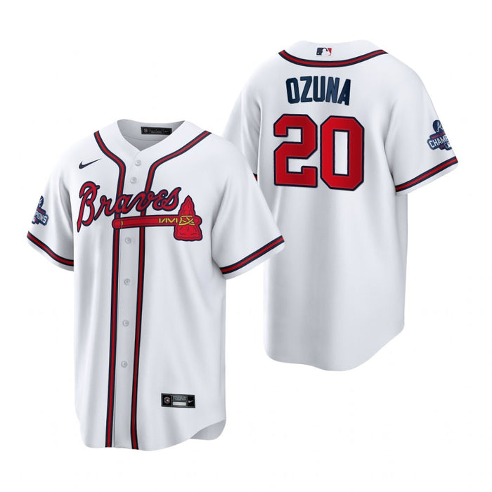 Marcell Ozuna Atlanta Braves 2021 World Series White Baseball