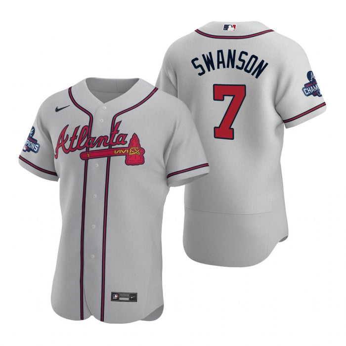 Dansby Swanson Atlanta Braves 2021 World Series Gray Baseball