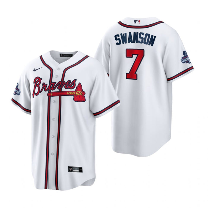Dansby Swanson Atlanta Braves 2021 World Series White Baseball