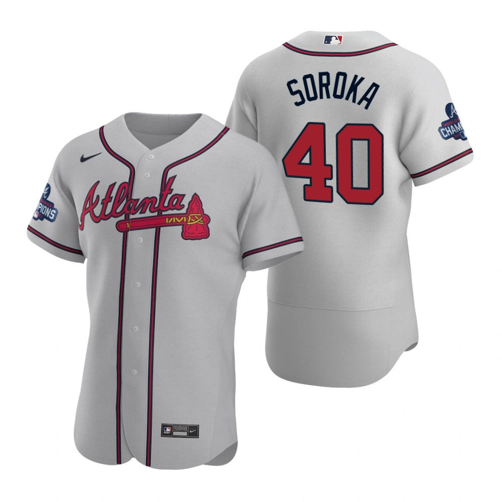 Mike Soroka Atlanta Braves 2021 World Series Red Baseball Player Jerse —  Ecustomily