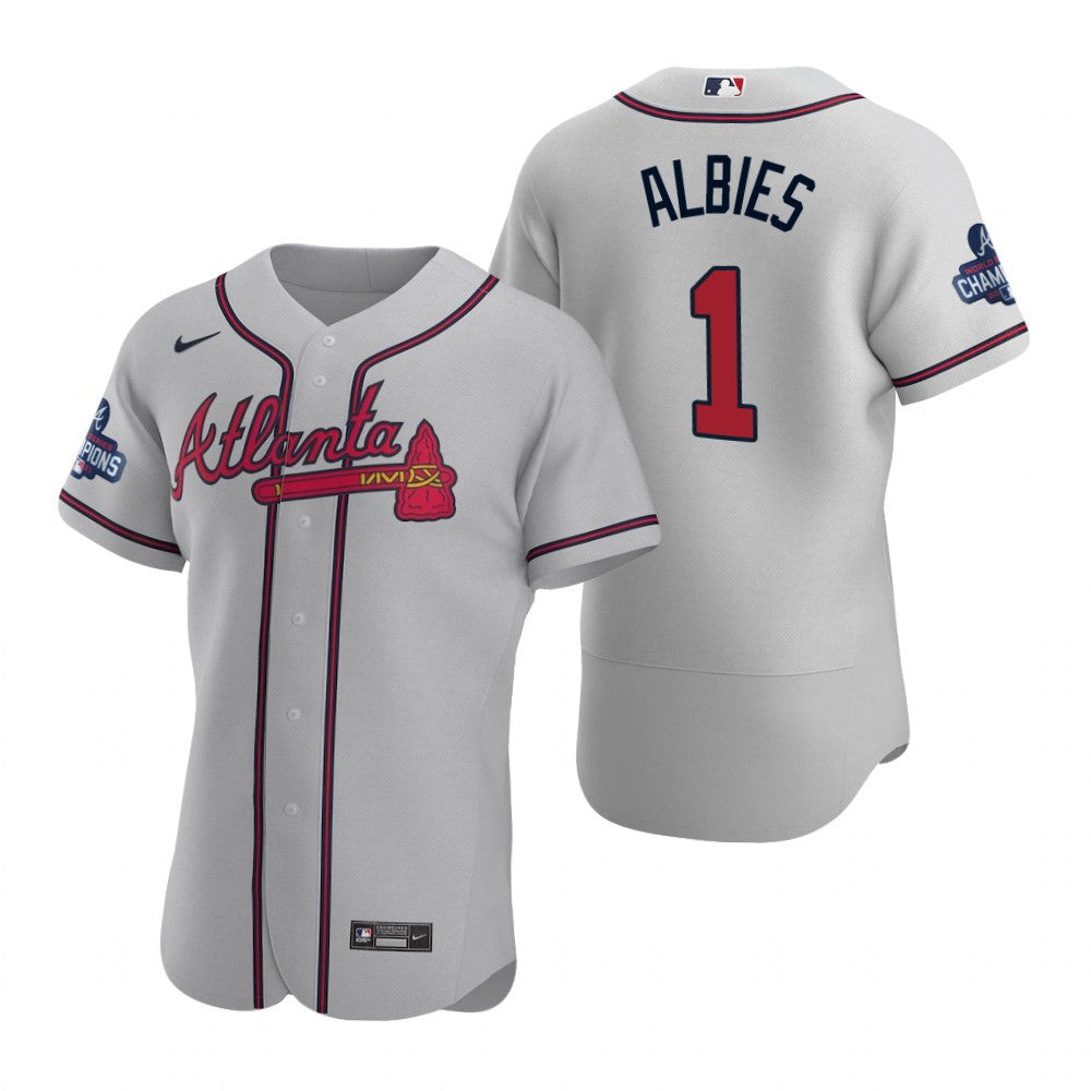 Ozzie Albies Atlanta Braves World Series Jersey Sz MEDIUM