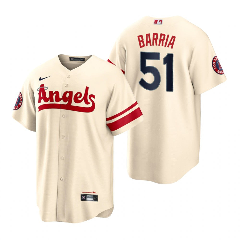 Jaime Barria Los Angeles Angels 2022 City Connect Beige Baseball Playe —  Ecustomily