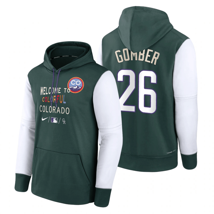 Austin Gomber Colorado Rockies 2022 City Connect Green Pullover