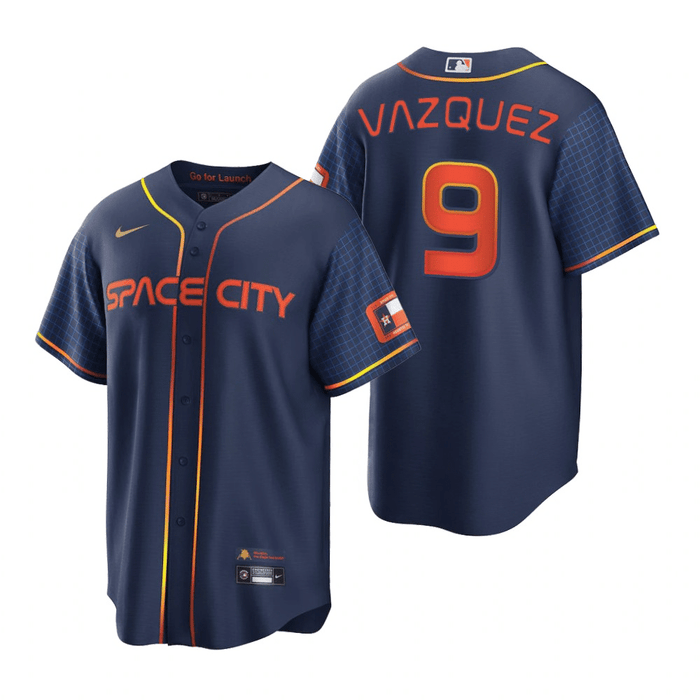Christian Vazquez Houston Astros 2022 City Connect Navy Baseball