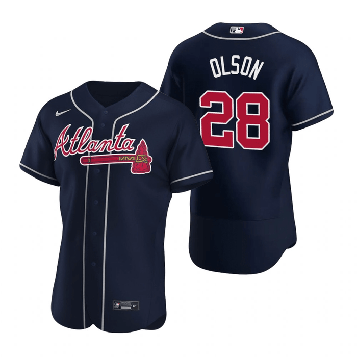 Matt Olson Atlanta Braves Alternate Navy Baseball Player Jersey — Ecustomily