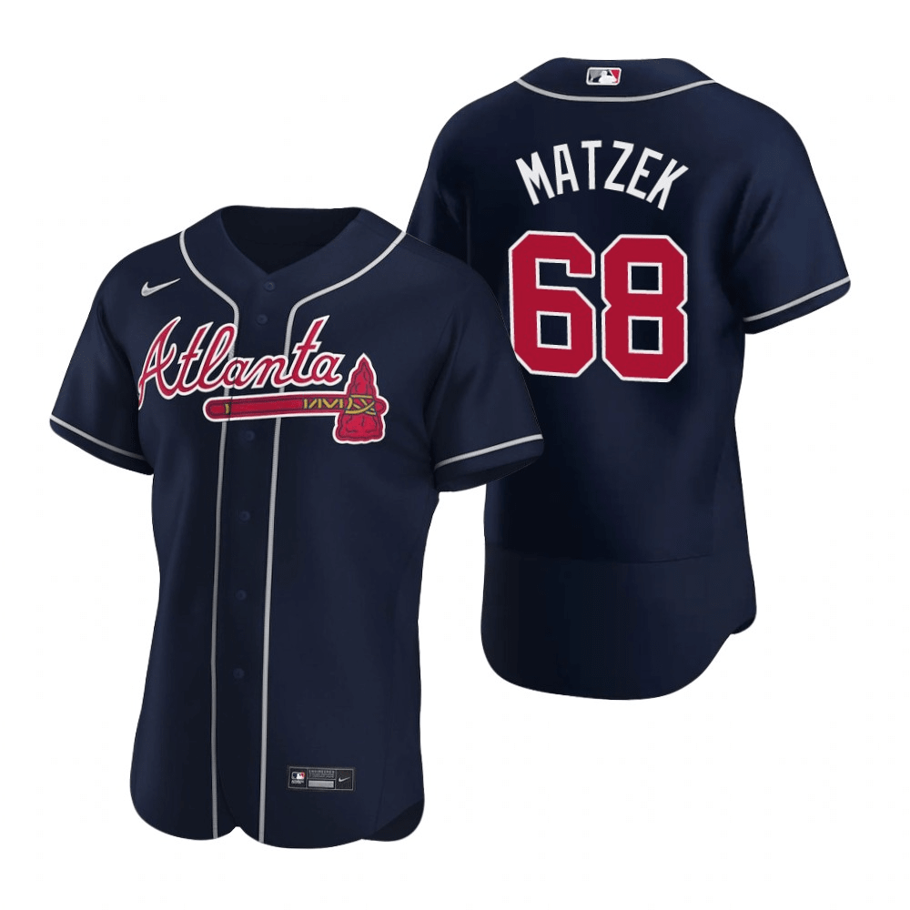 Tyler Matzek Atlanta Braves Alternate Navy Baseball Player Jersey