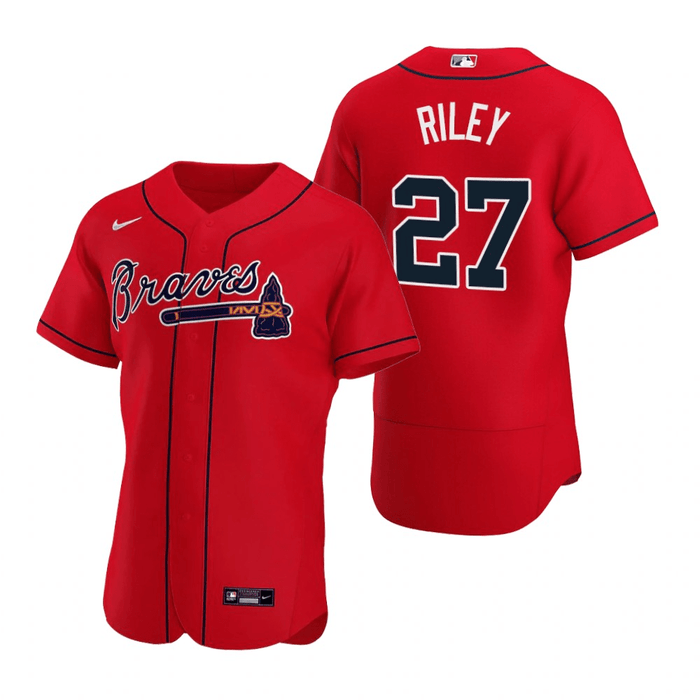 Austin Riley Atlanta Braves Alternate Red Baseball Player Jersey —  Ecustomily