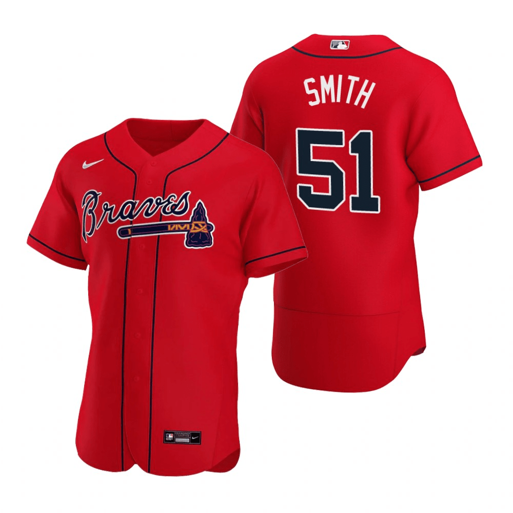 Will Smith Atlanta Braves Alternate Red Baseball Player Jersey — Ecustomily