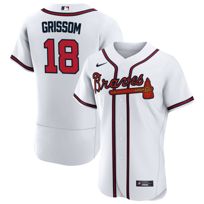 Vaughn Grissom Atlanta Braves White Home Baseball Player Jersey — Ecustomily