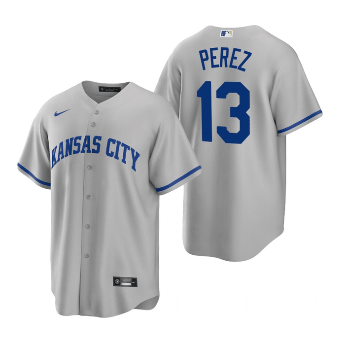 Salvador Perez Kansas City Royals Road Gray Baseball Player Jersey —  Ecustomily