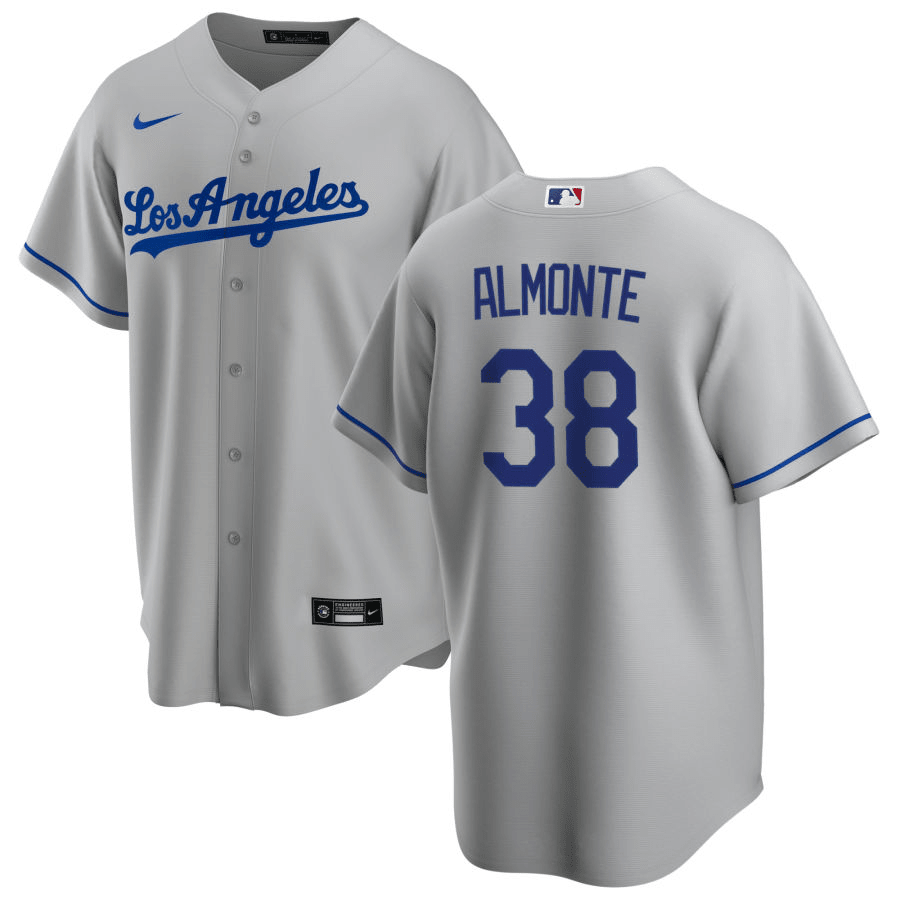 Los Angeles Dodgers Yency Almonte Gray Authentic Women's Road Player Jersey  S,M,L,XL,XXL,XXXL,XXXXL