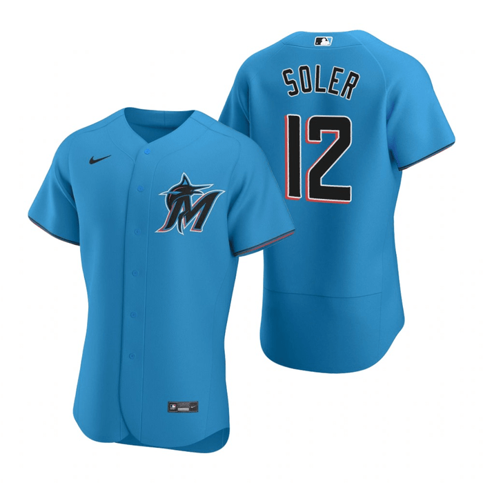 Jorge Soler Miami Marlins Alternate Blue Baseball Player Jersey — Ecustomily
