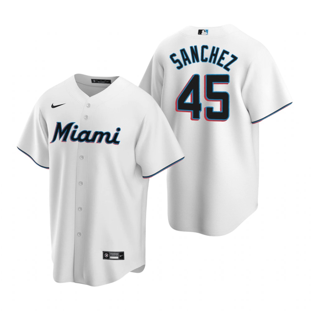 Sixto Sanchez Miami Marlins Home White Baseball Player Jersey — Ecustomily