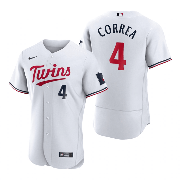 Minnesota Twins Carlos Correa 1 Mlb White Home Patch Jersey Gift