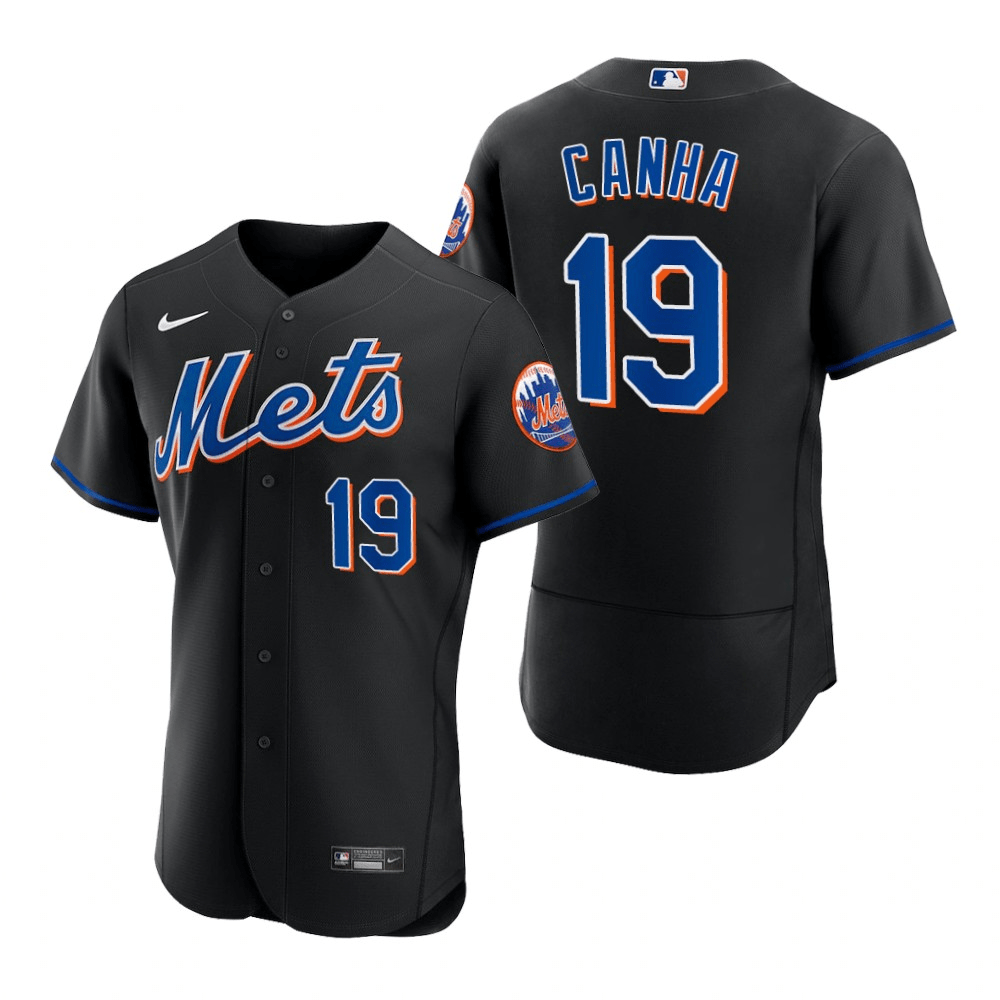 Mark Canha New York Mets Alternate Black Baseball Player Jersey — Ecustomily