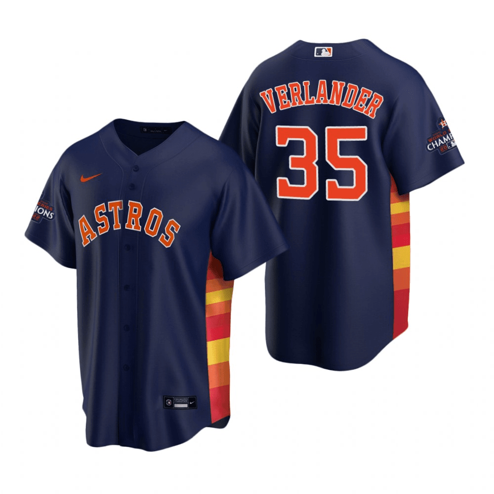 Houston Astros MLB 2022 World Series Champions Justin Verlander Navy B