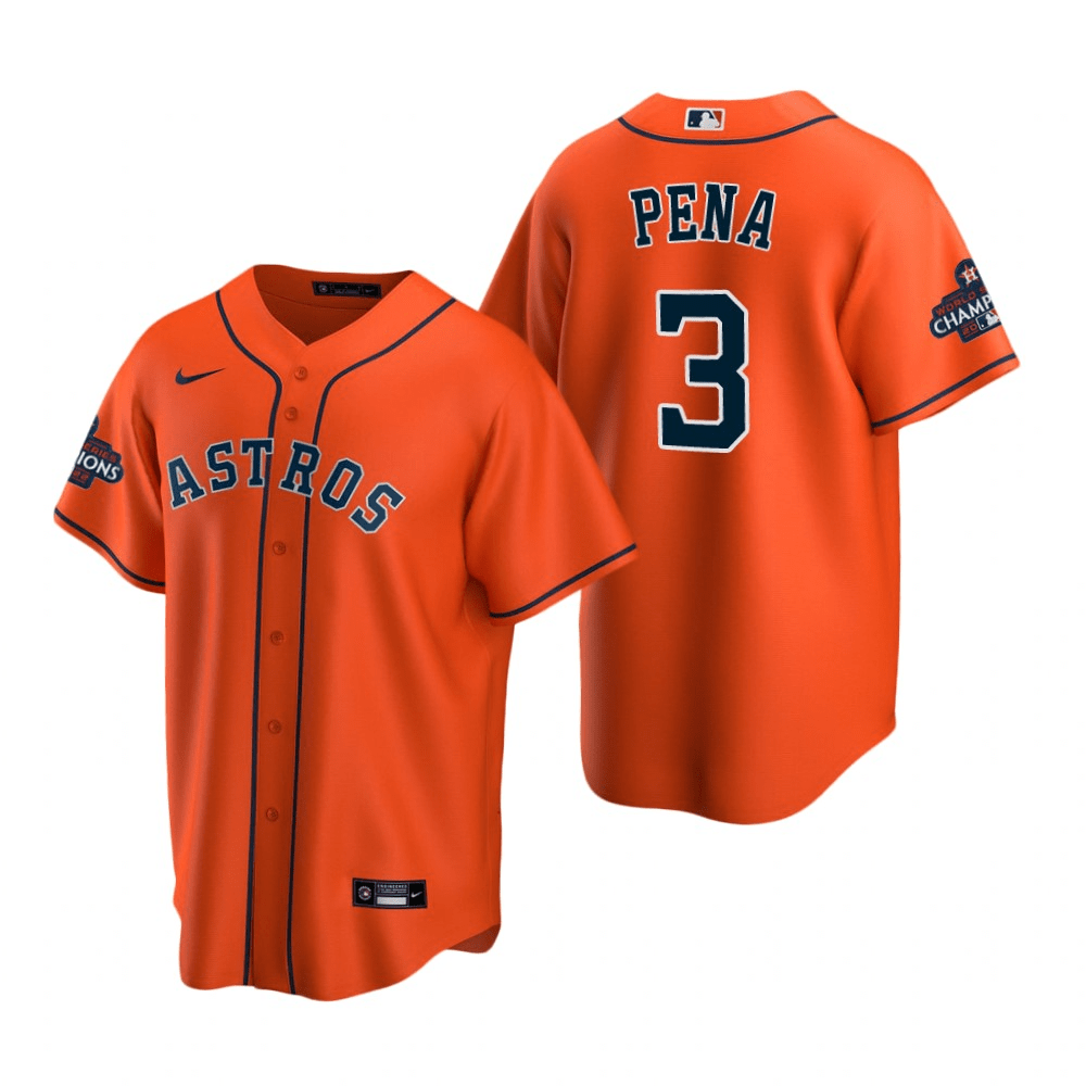 Jeremy Pena Houston Astros 2022 World Series Champions Orange Jersey B FOCO