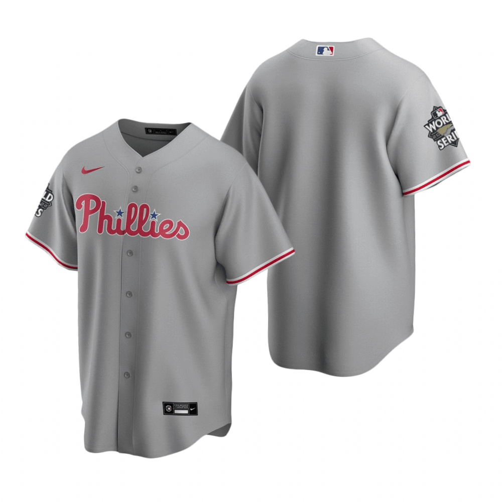 Men's Philadelphia Phillies Gray Road 2022 World Series Jersey - All S