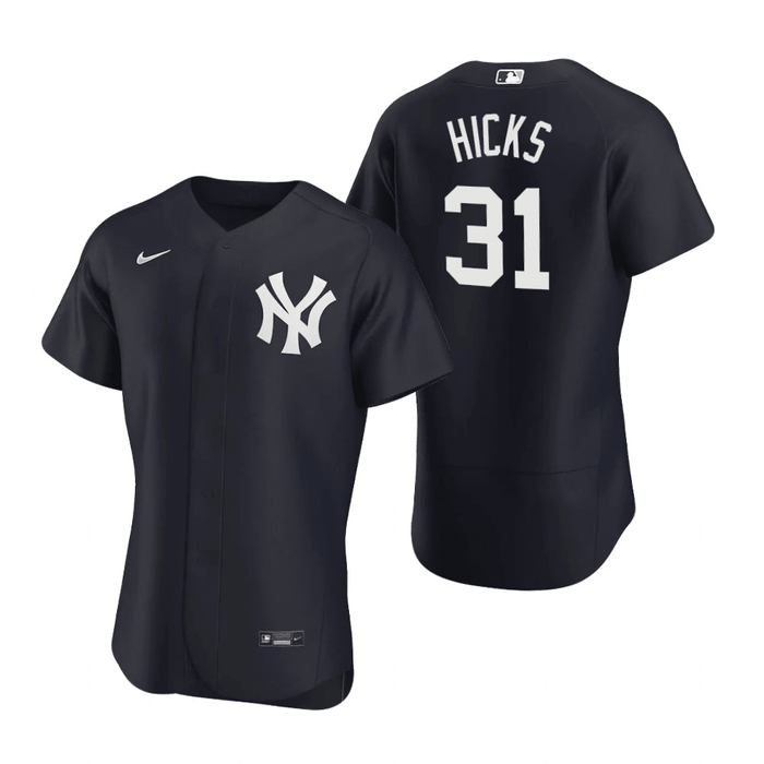 Aaron Hicks New York Yankees Alternate Navy Baseball Player Jersey