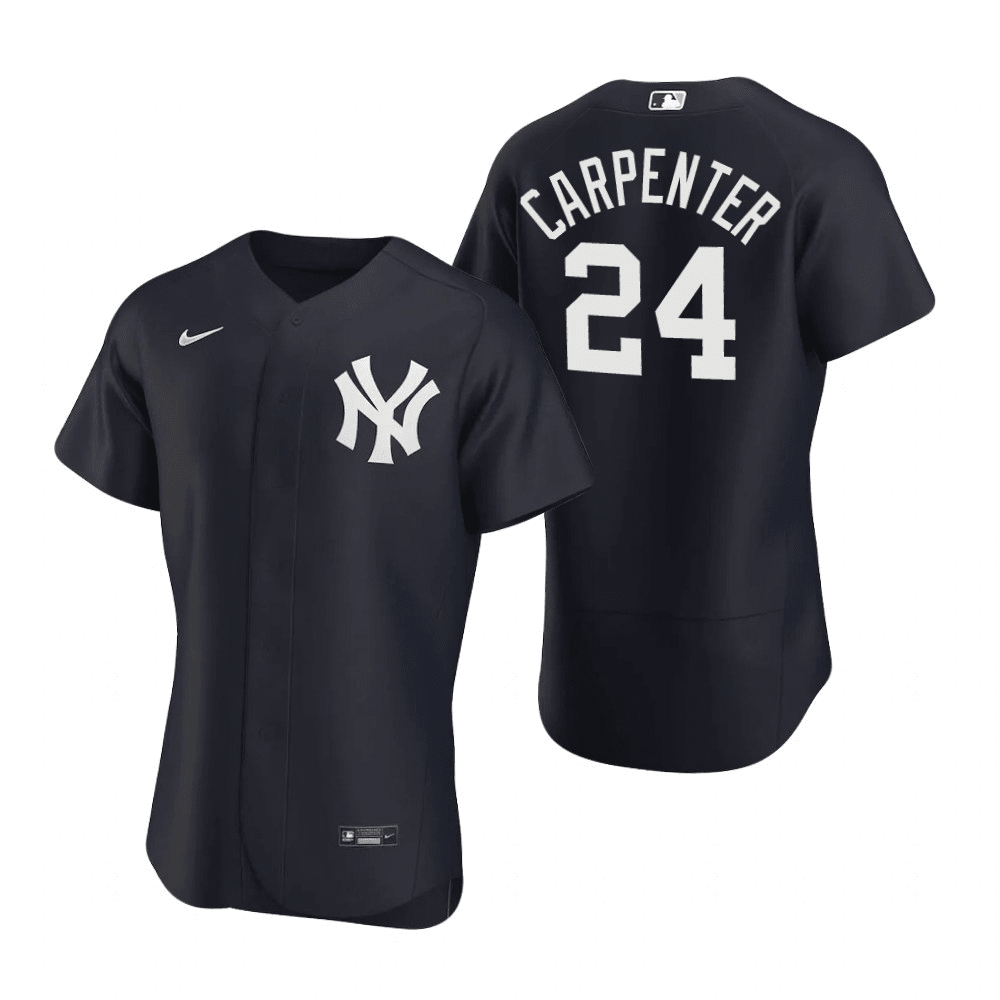 2022 New York Yankees Matt Carpenter #24 Game Issued Navy Jersey