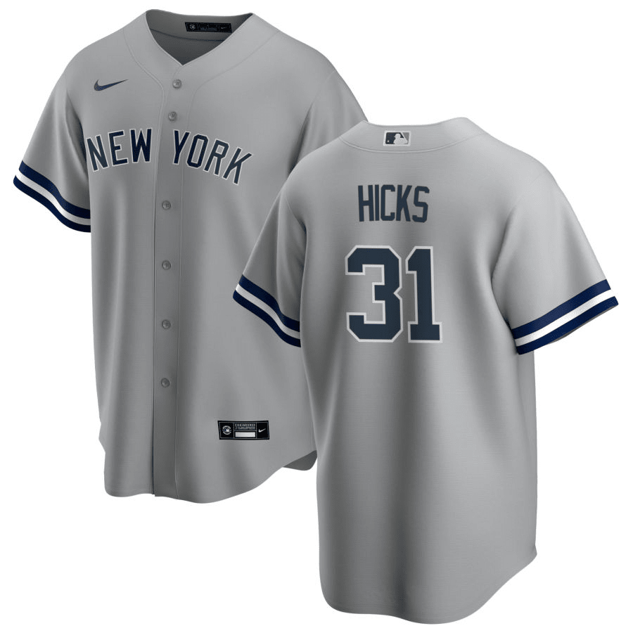 Aaron Hicks New York Yankees Road Gray Baseball Player Jersey — Ecustomily