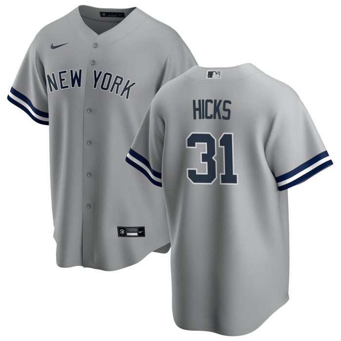 Aaron Hicks New York Yankees Road Gray Baseball Player Jersey