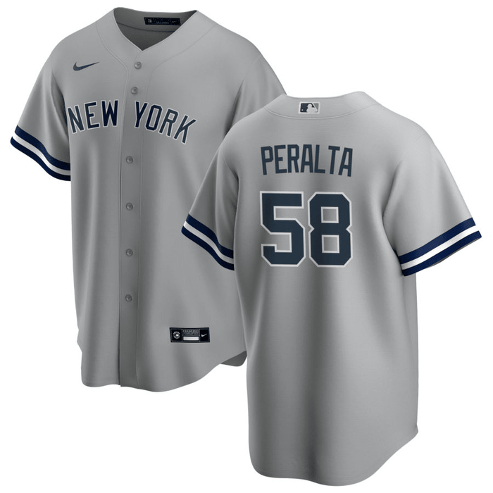 Wandy Peralta New York Yankees Road Gray Baseball Player Jersey — Ecustomily