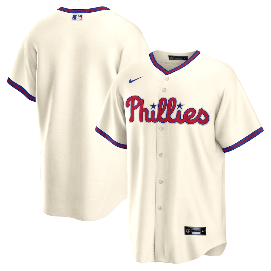 Philadelphia Phillies Alternate Cream Baseball Player Jersey — Ecustomily