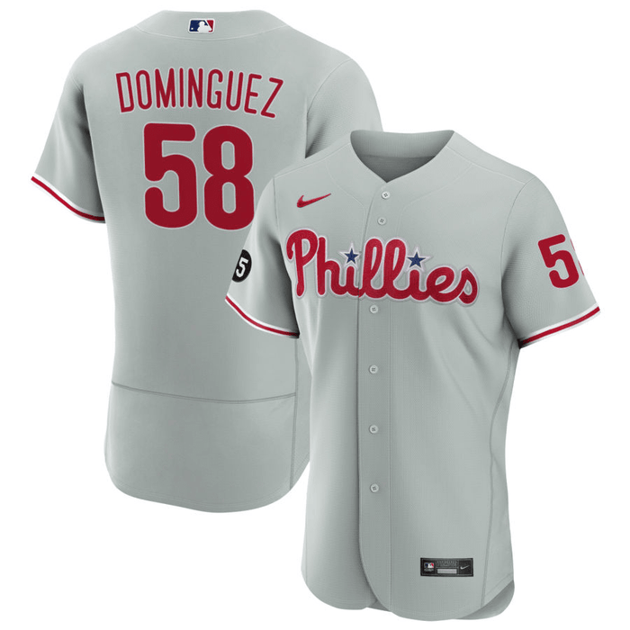 Seranthony Dominguez Philadelphia Phillies Road Gray Baseball Player J —  Ecustomily