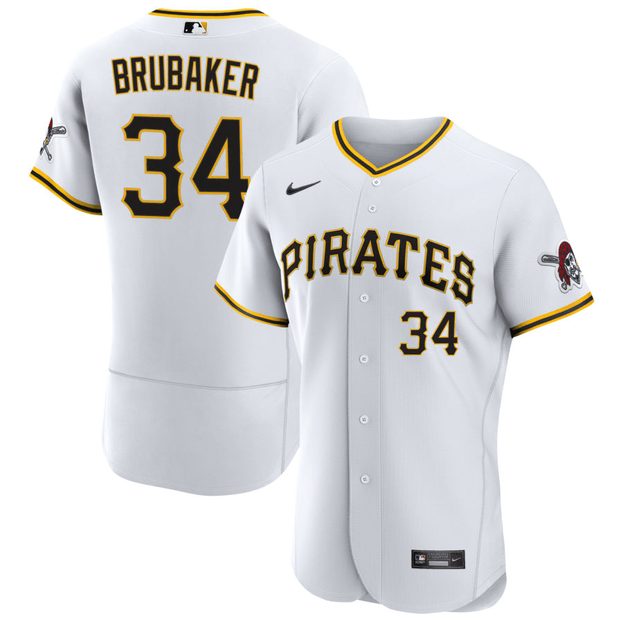 JT Brubaker Men's Pittsburgh Pirates Home Jersey - White Authentic