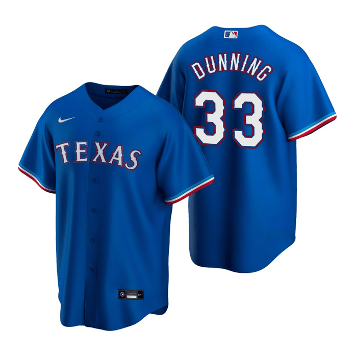 Dane Dunning Texas Rangers Alternate Royal Baseball Player Jersey —  Ecustomily