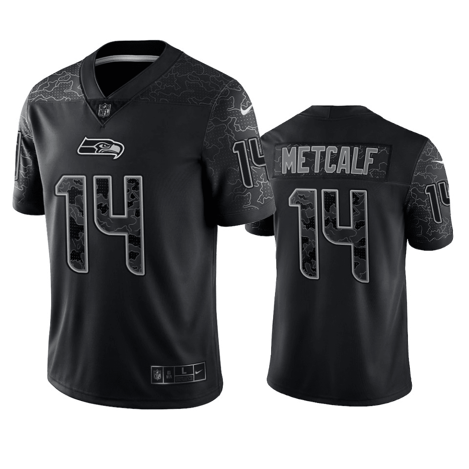 D.K. Metcalf Seattle Seahawks RFLCTV Black Limited Jersey — Ecustomily