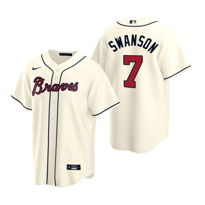 Beige MLB Atlanta Braves Baseball Jersey Gift For Best Friend