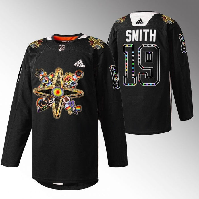 Custom Vegas Golden Knights 2023 Pride Knight Black #00 Jersey Warmups