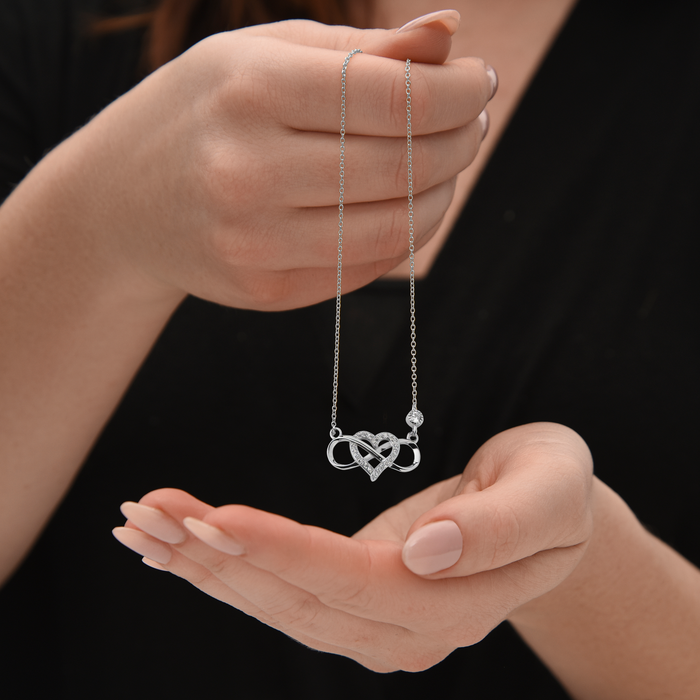 To The Best Auntie, You Didn't Just Become Family By Chance - Gift For Aunt From Niece, Mother's Day Gift - Infinity Heart Necklace with Message Card