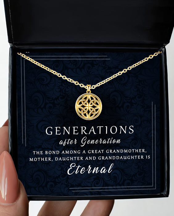 Generations After Generation - Gift For Mom, Grandma, Mother's Day Gift - Celtic Knot Generations Necklace with Message Card