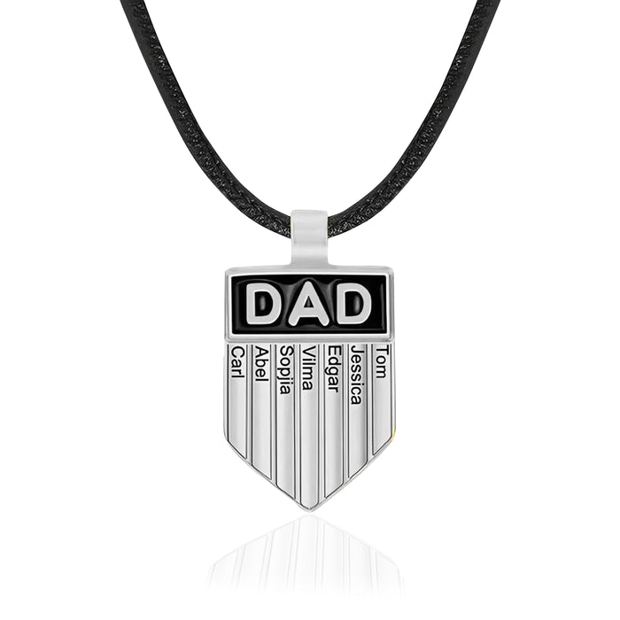 Dad Shield Necklace, Best Dad Ever - Gift For Dad, Father's Day Gift - Personalized Names Necklace